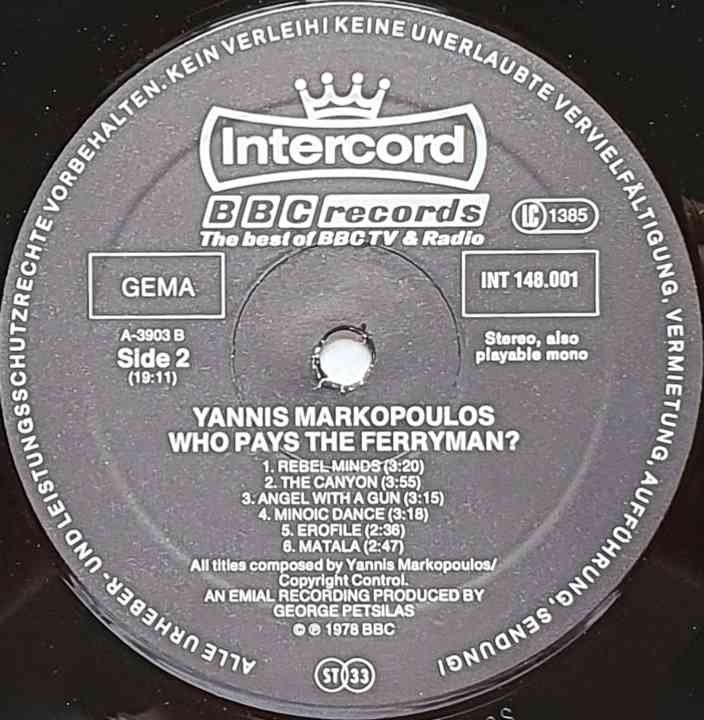 INT 148.001 Who Pays The Ferryman? Yannis Markopoulos from the BBC records and Tapes library Label